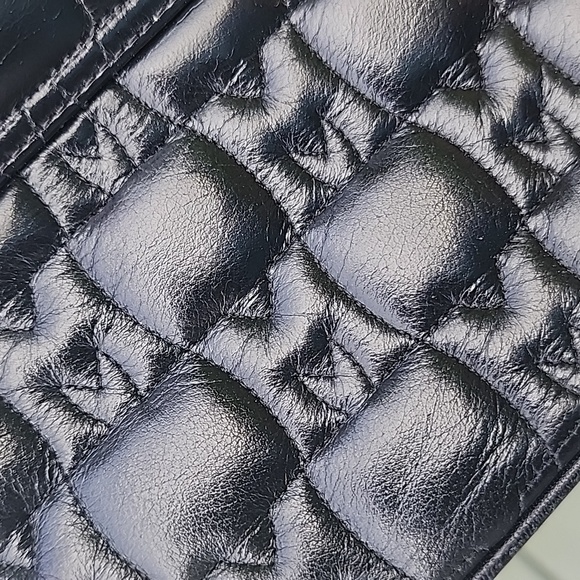 METROCITY Black Embossed Logo Quilted Leather Mini Bag - Picture 14 of 16